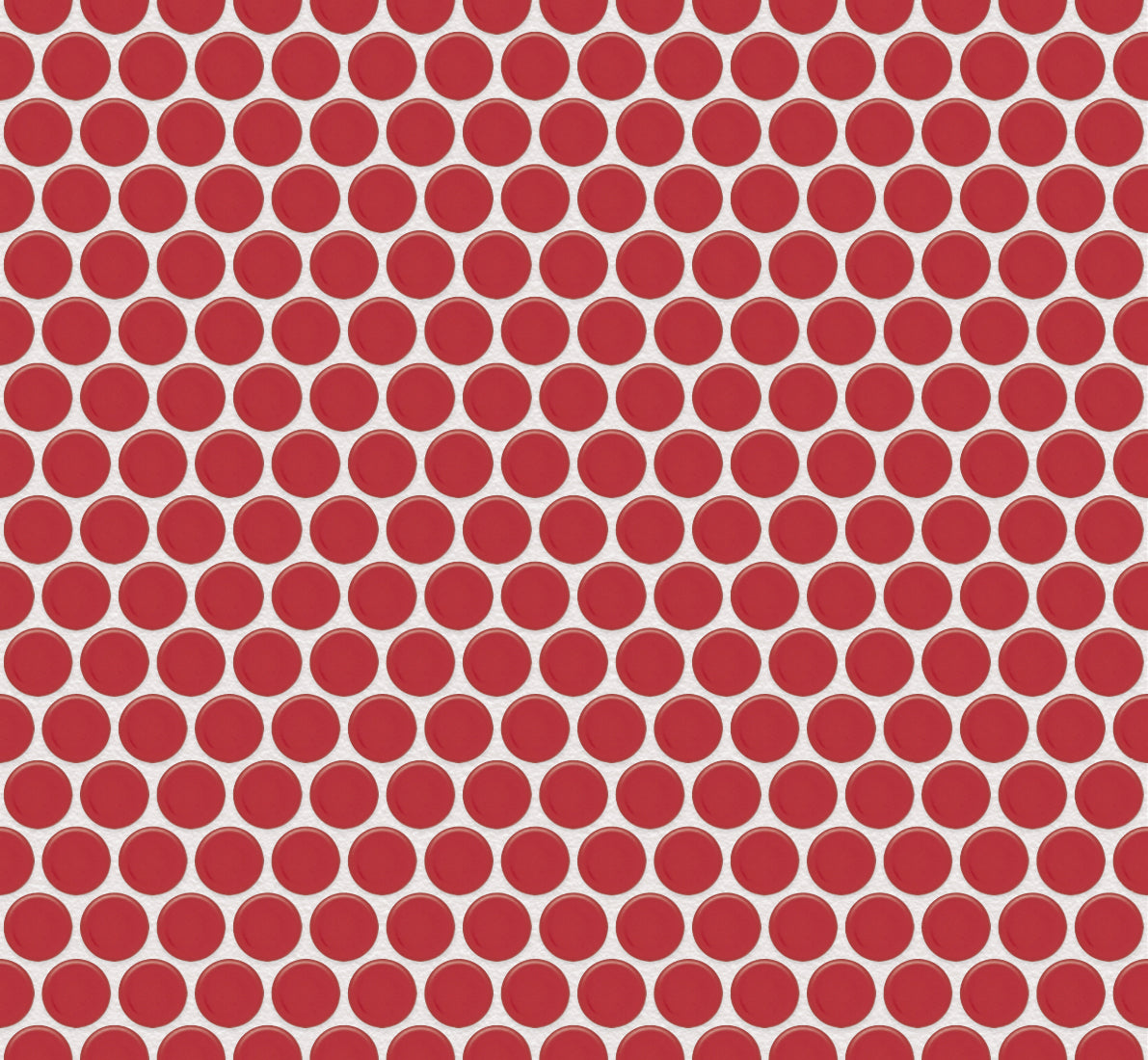 The Mosaic Factory Venice Pennyround Mozaiek Tegel Rond - Rood Porselein Geglazuurd 315x294 mm, voeg white