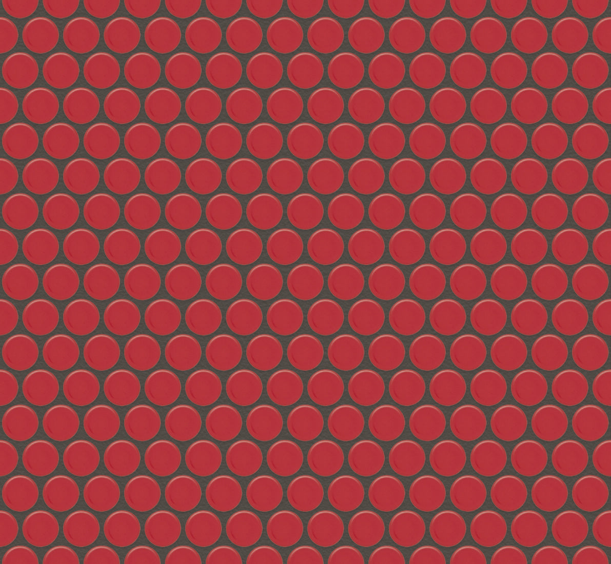 The Mosaic Factory Venice Pennyround Mozaiek Tegel Rond - Rood Porselein Geglazuurd 315x294 mm, voeg black