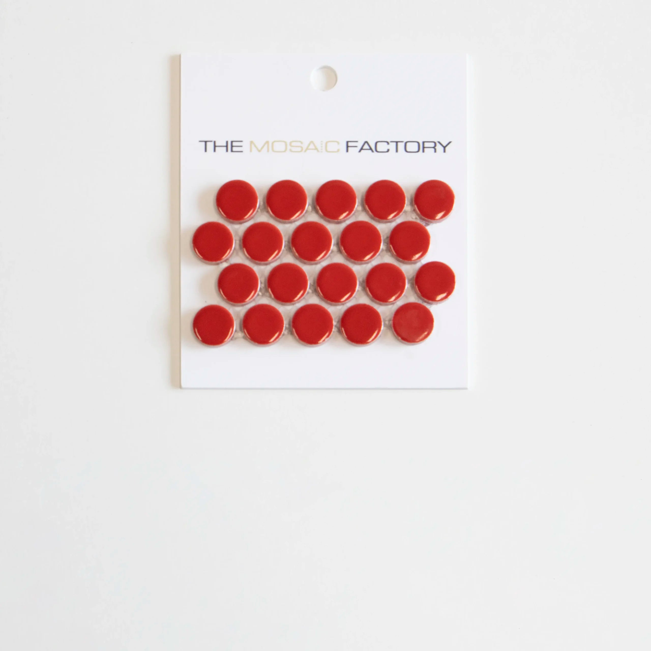 The Mosaic Factory Venice Pennyround Mozaiek Tegel Rond - Rood Porselein Geglazuurd 315x294 mm - Mozaiektegel.com