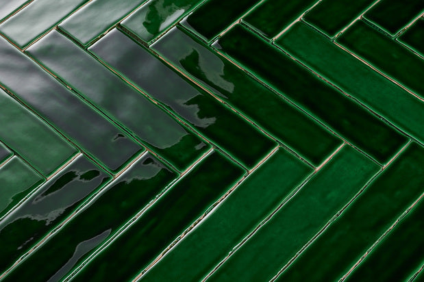 Dateg Wandtegel Handvorm Groen mix5x25 - Mozaiektegel.com