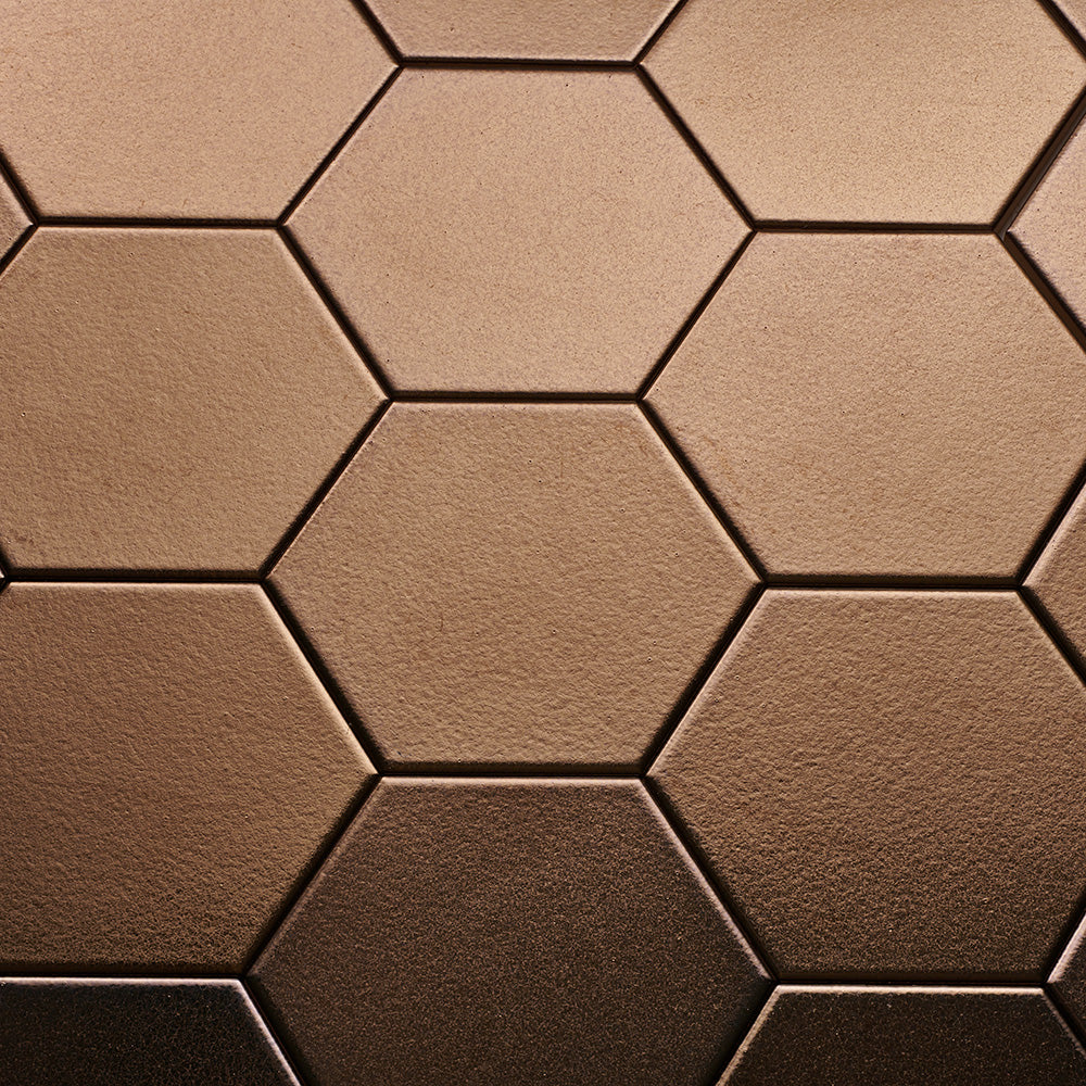 Dateg Wandtegel Hexagon Onda Bronze