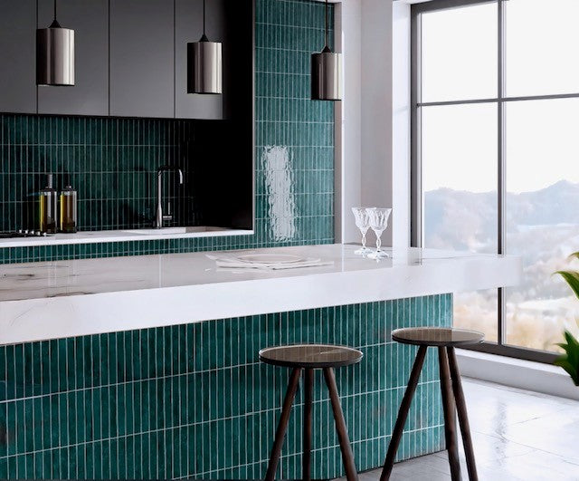 Dateg Wandtegel San Remo Turquoise 5x25 Inhoud doos 0,5m2 - Mozaiektegel.com