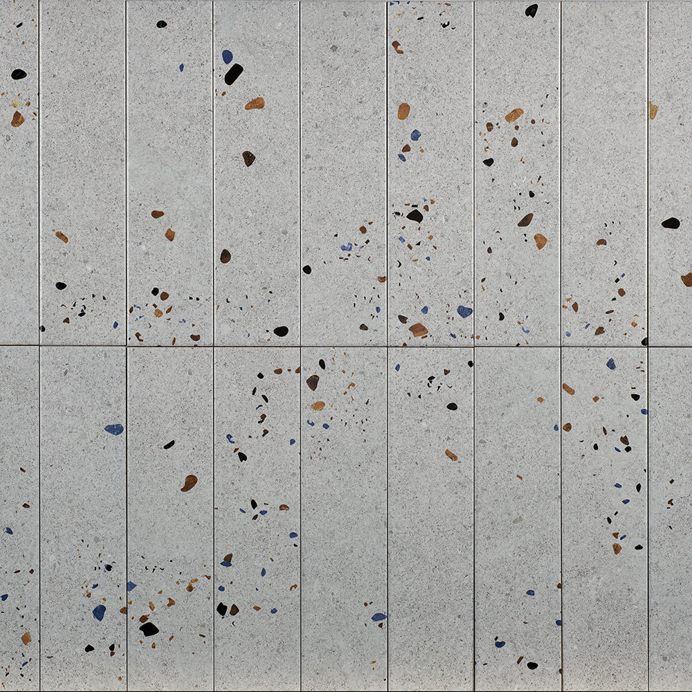 Dateg Wandtegel Terrazzo Mat Grijs 7,5x30 Inhoud doos 0,5m2 - Mozaiektegel.com