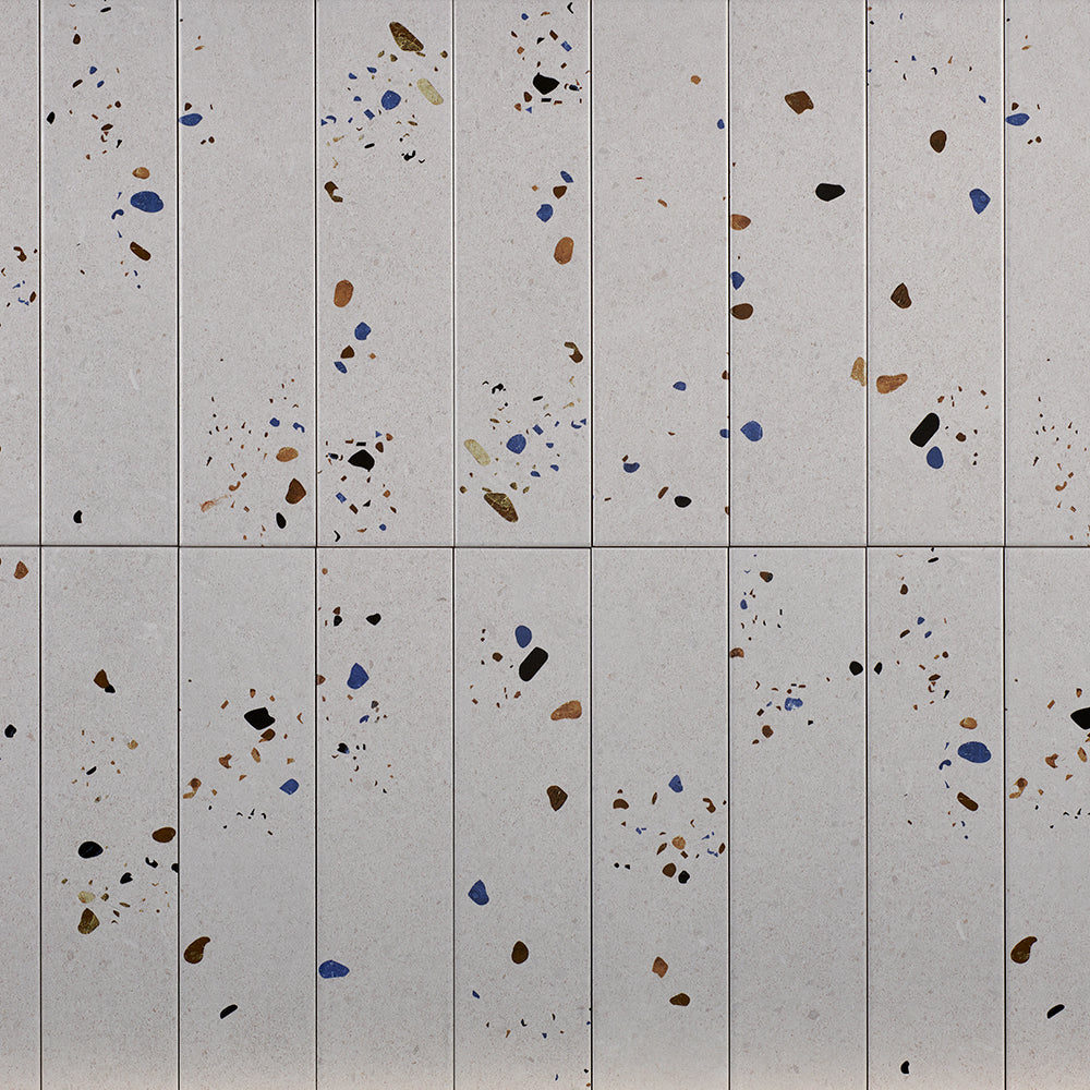 Dateg Wandtegel Terrazzo Mat Ivoor 7,5x30 Inhoud doos 0,5m2 - Mozaiektegel.com