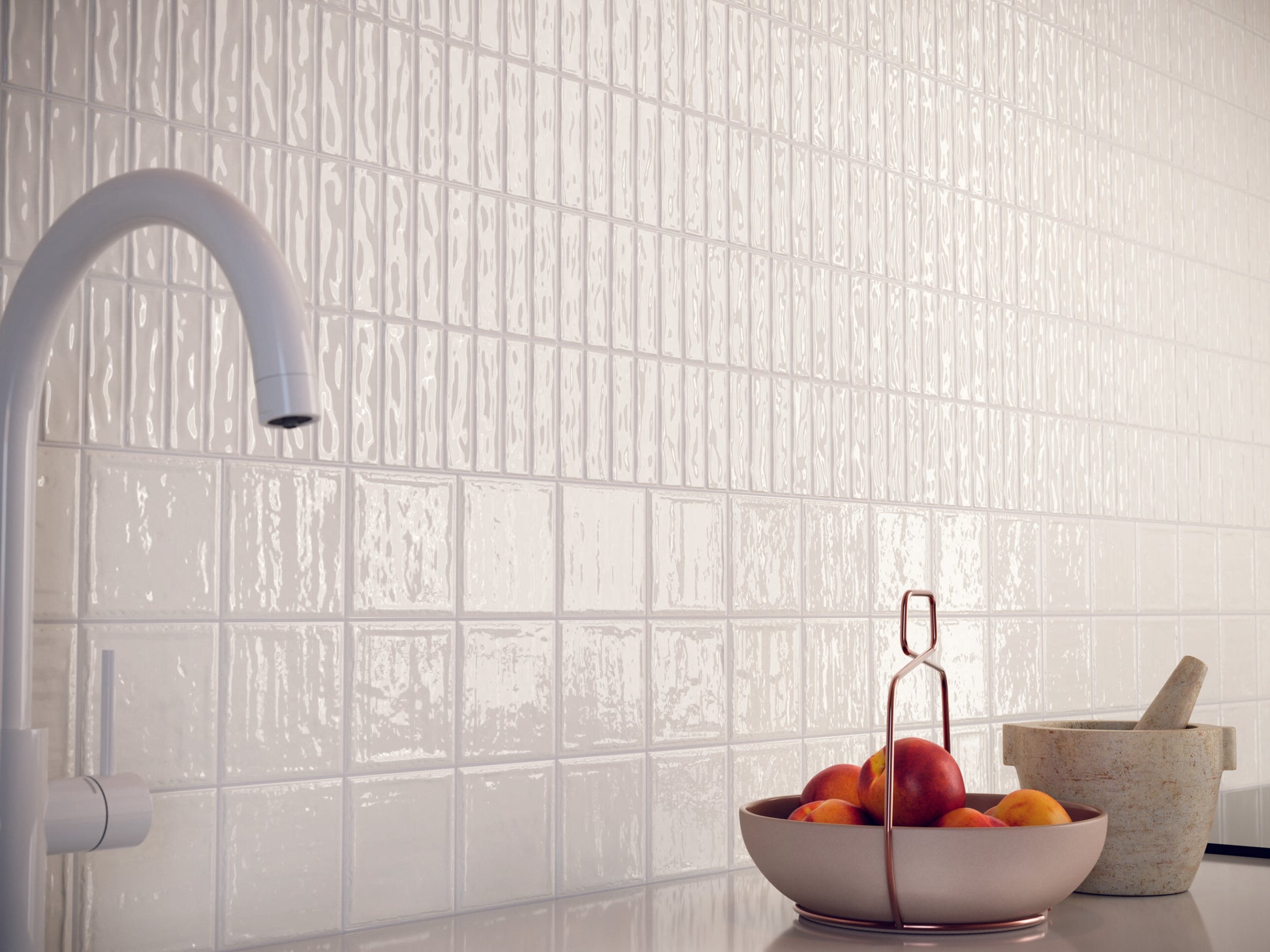 Mozaiektegel Sticks Kitkat Wit Tegels 20 x 20 CM - Mozaiektegel.com