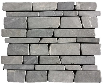 Stone Line Multi-Sticks Mozaiek Tegel Langwerpig - Antraciet Marmer Ongeglazuurd 240x300mm