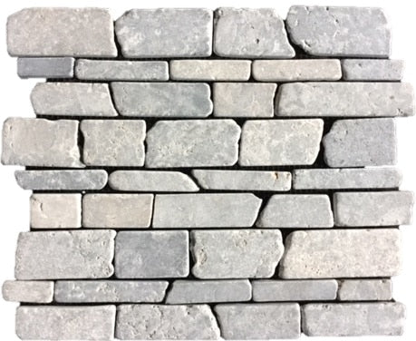 Stone Line Multi-Sticks Mozaiek Tegel Langwerpig - Grijs Marmer Ongeglazuurd 240x300mm