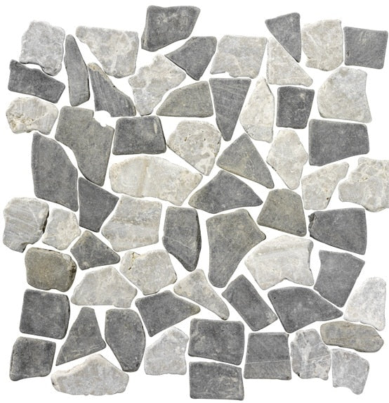 Stone Line Palladiana Mozaiek Tegel Breuk - Grijs / Antracite Marmer Ongeglazuurd 300x300mm