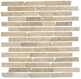 Stone Line Sticks Mozaiek Tegel Langwerpig - Beige Marmer Ongeglazuurd 300x300mm