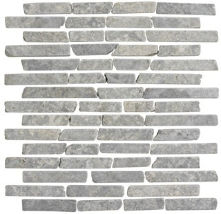 Stone Line Sticks Mozaiek Tegel Langwerpig - Grijs Marmer Ongeglazuurd 300x300mm