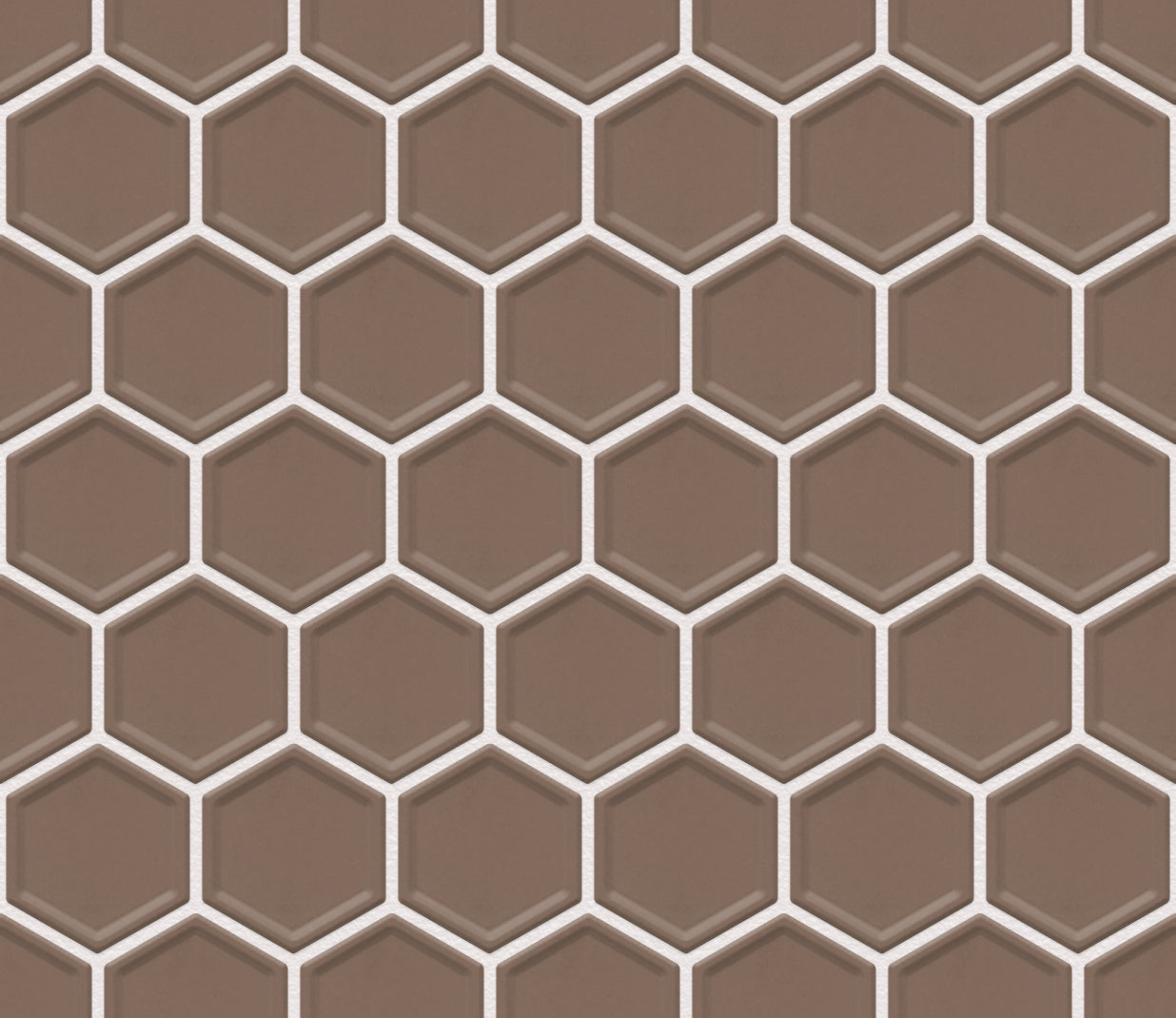 The Mosaic Factory Barcelona Mozaiek Tegel Hexagon- Brons Porselein Geglazuurd 281x325 mm, voeg white