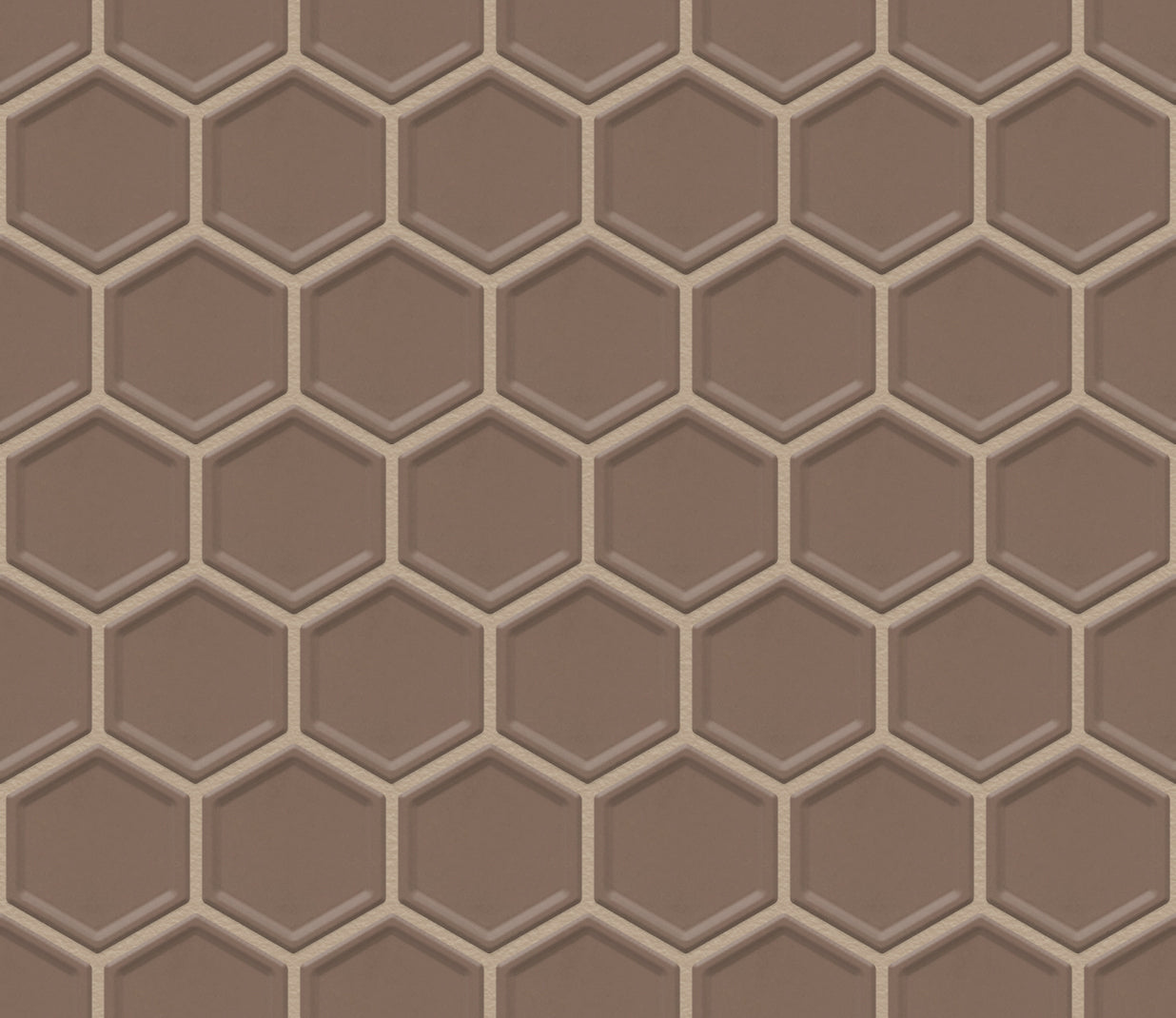 The Mosaic Factory Barcelona Mozaiek Tegel Hexagon- Brons Porselein Geglazuurd 281x325 mm, voeg sand