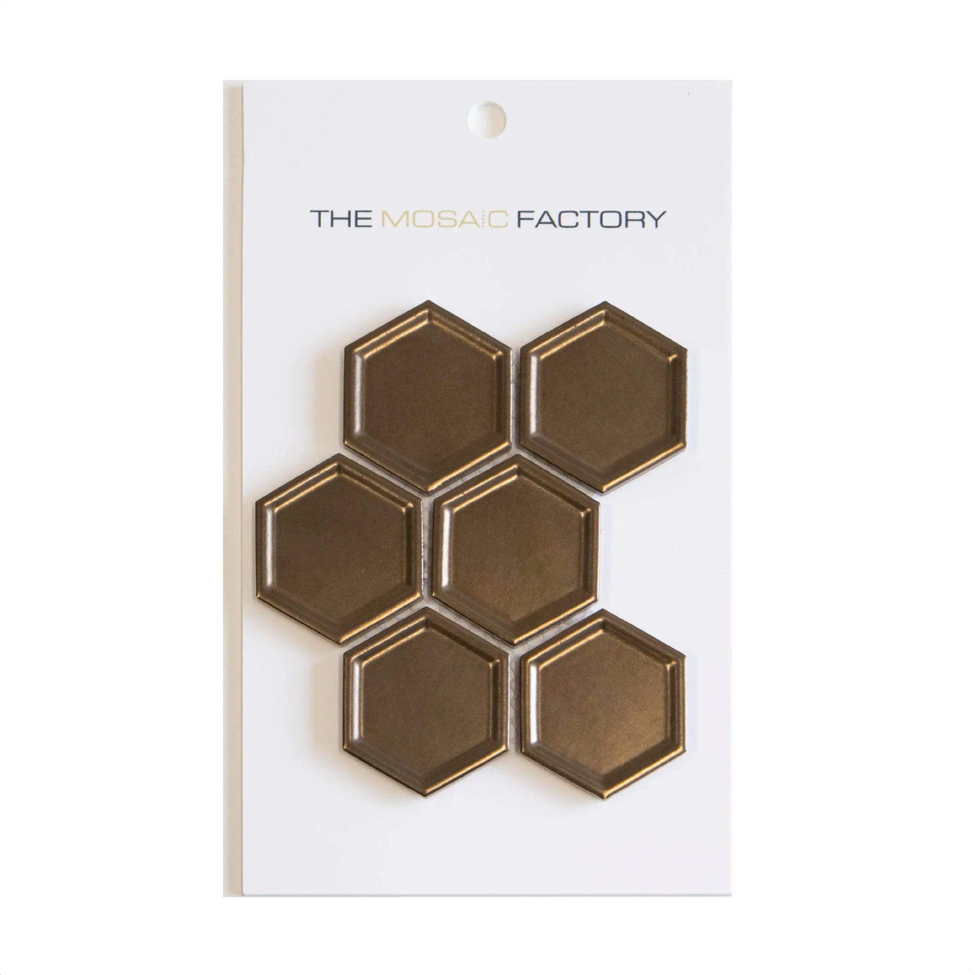 The Mosaic Factory Barcelona Mozaiek Tegel Hexagon- Brons Porselein Geglazuurd 281x325 mm - Mozaiektegel.com