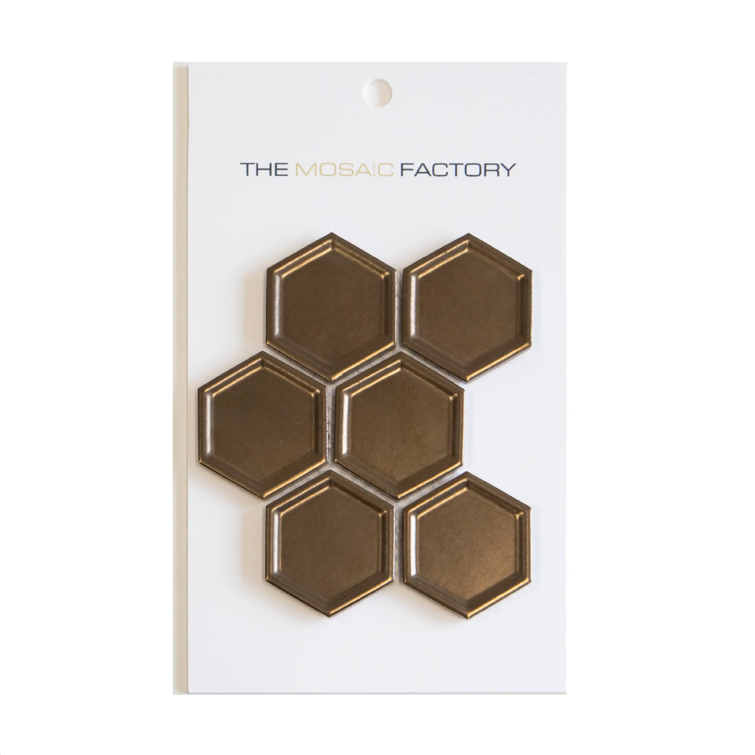 The Mosaic Factory Barcelona Mozaiek Tegel Hexagon- Brons Porselein Geglazuurd 281x325 mm - Mozaiektegel.com