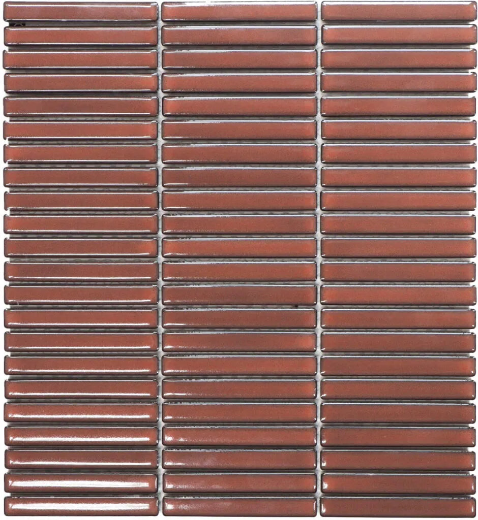 The Mosaic Factory Sevilla Mozaïek Tegel Mini Kitkat Vinger - Smoked Cherry 282x308 mm - Mozaiektegel.com