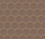 The Mosaic Factory Barcelona Mozaiek Tegel Hexagon- Brons Porselein Geglazuurd 281x325 mm, voeg golden dust