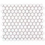 White mini hexagon tile mats in white