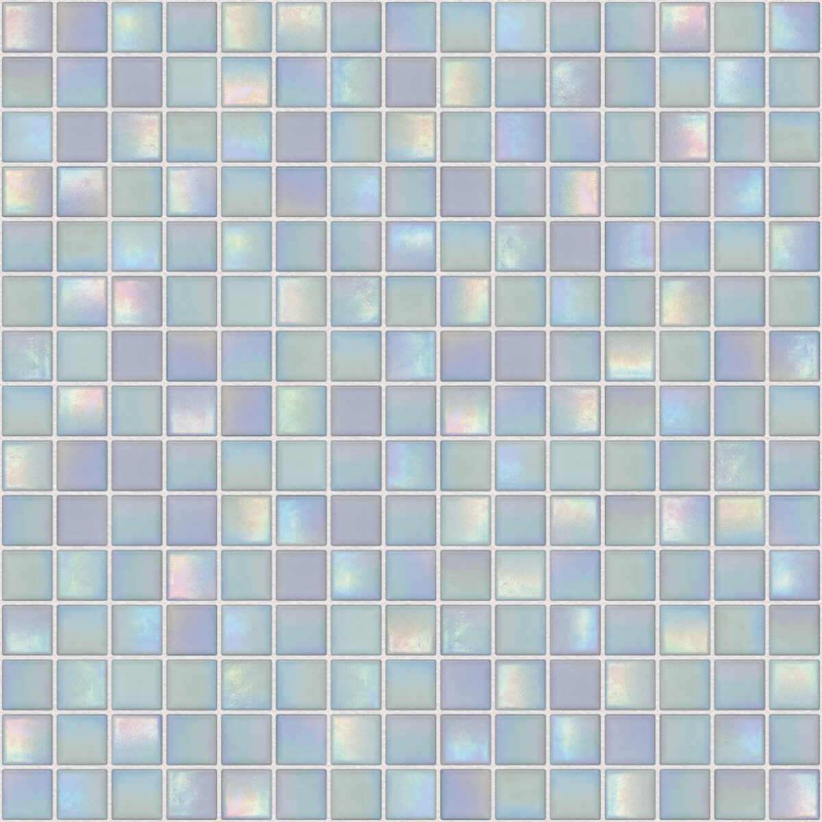 The Mosaic Factory Amsterdam Mozaiek Tegel Vierkant - Licht Blauw Glas Parelmoer Serie 322x322 mm, voeg white pearl gloss