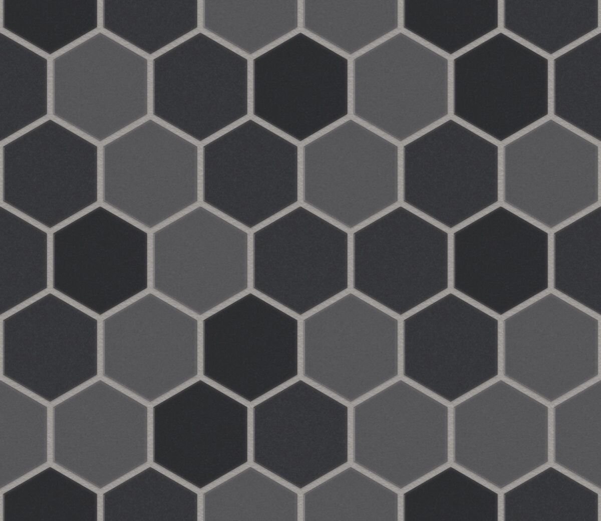 The Mosaic Factory London Mozaiek Tegel Hexagon - Donker Grijs Mix Porselein Ongeglazuurd, R11 281x325 mm, voeg medium grey