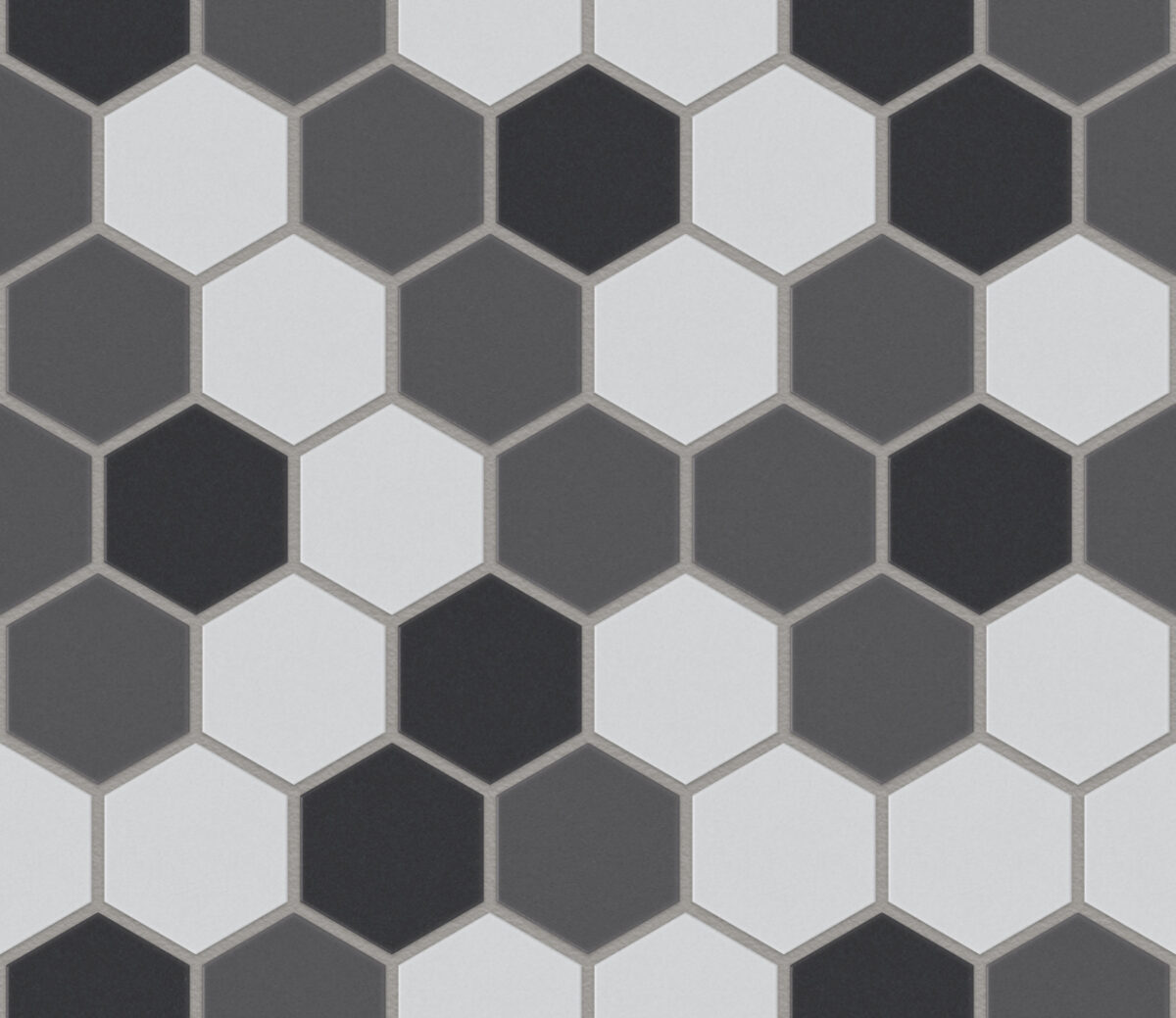 The Mosaic Factory London Mozaiek Tegel Hexagon - Contrast Mix Ongeglazuurd, R11 281x325 mm, voeg medium grey