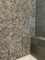 The Mosaic Factory Natural Stone Mosaic Tile Pebbles - Dark Gray Marble Natural 300x300 mm, wall