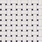 The Mosaic Factory Paris Mozaiek Tegel Basketweave - Wit en Zwart Porselein Geglazuurd 300x300 mm, voeg light lilac