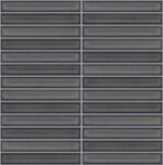 SEF20360 Gray Glossy Seville mosaic tile - KitKat Original 20x145mm, artic gray grout