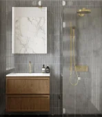 SEF20360 Gris Brillant Sevilla - KitKat Original 20x145mm, douche avec lavabo