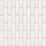 SEO23100 White Glossy Sevilla - Oval Finger 23x98mm, voeg silver grey