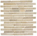 Stone Line Sticks Mozaiek Tegel Langwerpig - Beige Marmer Ongeglazuurd 300x300mm