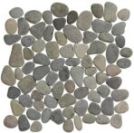 Stone Line Pebbles Mozaiek Tegel Kiezel - Antraciet Kiezels Ongeglazuurd 300x300mm