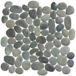 Stone Line Pebbles Mozaiek Tegel Kiezel - Zwart / Blauw / Groen Kiezels Ongeglazuurd 300x300mm