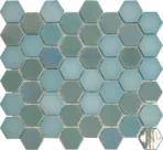 The Mosaic Factory Valencia Mozaiek Tegel Hexagon- Turquoise Glas Recycled 278x325 mm