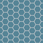 The Mosaic Factory Valencia Mozaiek Tegel Hexagon- Turquoise Glas Recycled 278x325 mm, voeg white