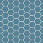 The Mosaic Factory Valencia Mozaiek Tegel Hexagon- Turquoise Glas Recycled 278x325 mm, voeg silver grey