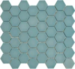 The Mosaic Factory Valencia Mozaiek Tegel Hexagon- Turquoise Glas Recycled 278x325 mm