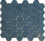 The Mosaic Factory Valencia Mozaiek Tegel Hexagon- Blauw Glas Recycled 278x325 mm