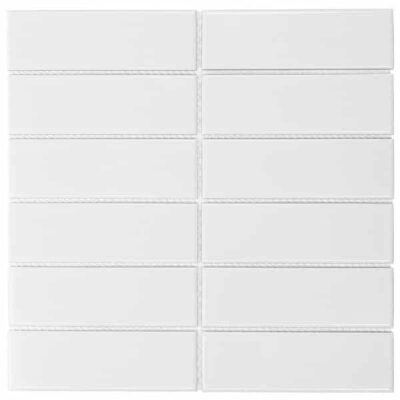 the mosaic factory barcelona mosaic tile 4.5x14.5x0.6cm for wall and floor for indoors and outdoors square ceramic gloss white sw523992 2