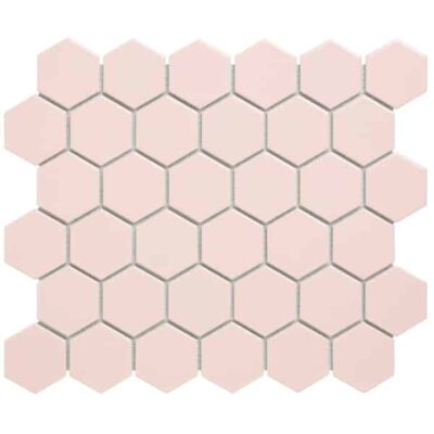 Hexagon pink tiles from the mosaic factory