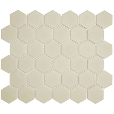 the mosaic factory london mosaic tile 51x59x06cm hexagon unglazed porcelain floor tile for indoors and outdoors frost resistant r11 white sw242523