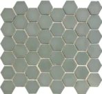 Die Mosaikfabrik Valencia Mosaikfliese Sechseck – Matt Khaki Glas Recycelt 278 x 325 mm