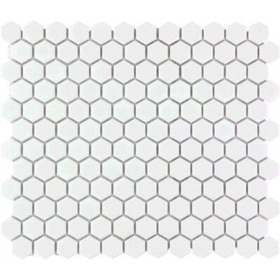 the mosaic factory barcelona mosaic tile 2.3x2.6x0.5cm for wall and floor for indoors and outdoors hexagon ceramic white sw62219