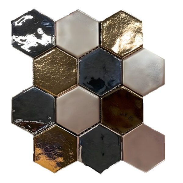 Terre d'Azur Hexagonale Mosaic Mix Metal 28x30 cm
