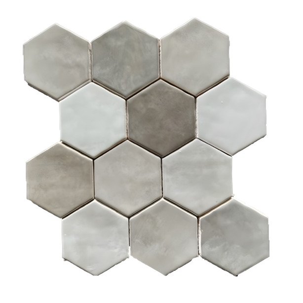 Terre d'Azur Hexagonale Mosaic Taupe Mix 28x30 cm