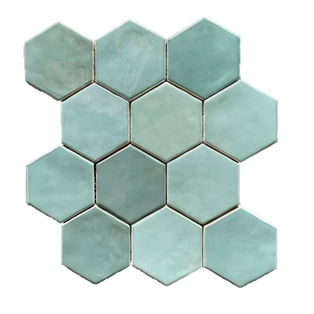 Terre d'Azur Hexagonale Mosaic Verde Mix 280x300 mm