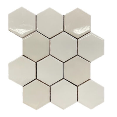 Mosaïque Hexagonale Terre d&#39;Azur Mélange Blanc 280x300 mm