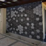 Shower wall Mosaic Tiles mood photo gray hexagon