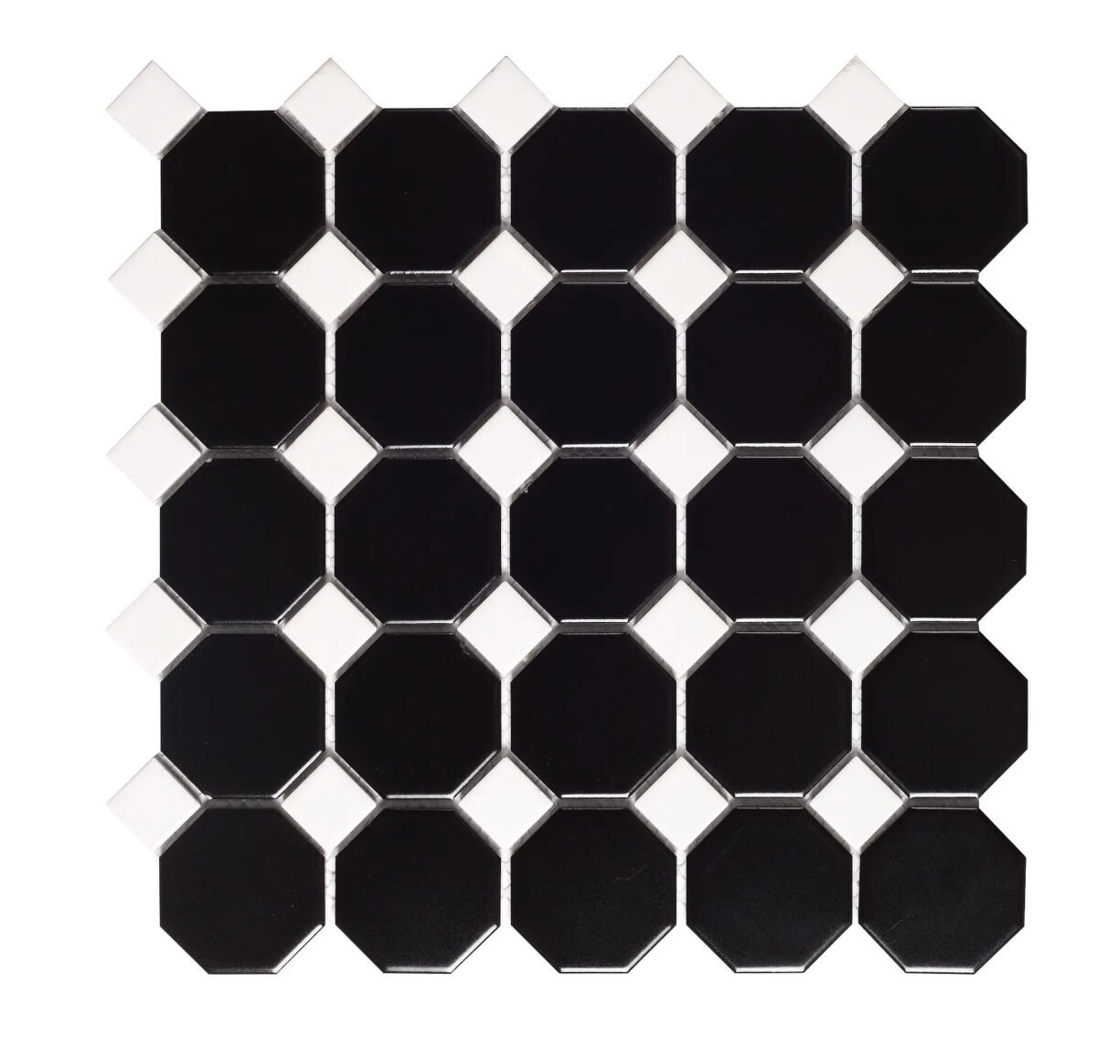 07b63647 4cb3 4939 a944 4fd0f822d52c Mozaïek tegels Octogon Zwart Mat 29,5x29,5 - Octagon Wand en vloer Geglazuurde porseleinen steengoed