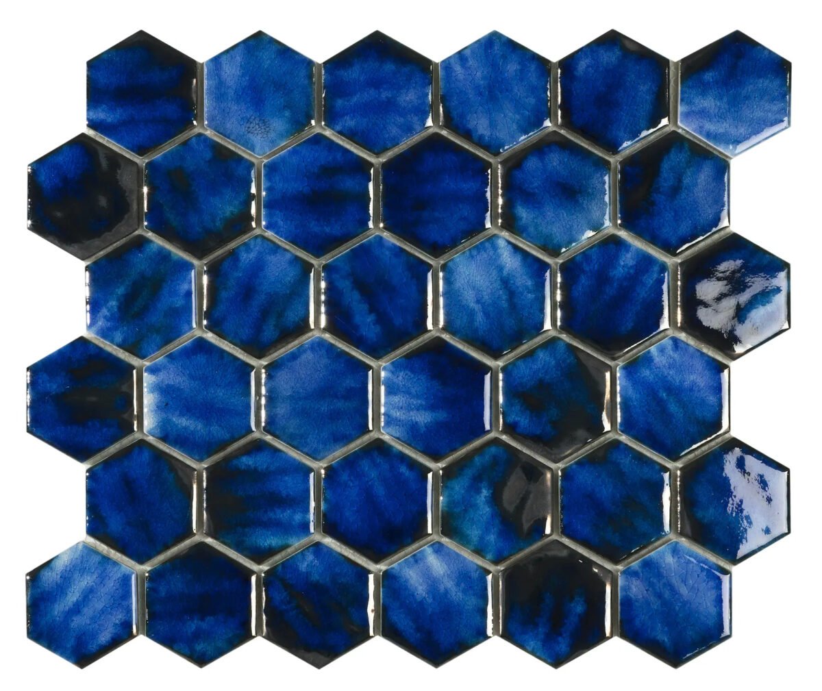 0e967c16 d361 4961 a0e3 ee27c95fd694 Mozaïek tegels Mykonos Blauw 31,2x27 - Hexagon Wandtegels Geglazuurde porseleinen steengoed