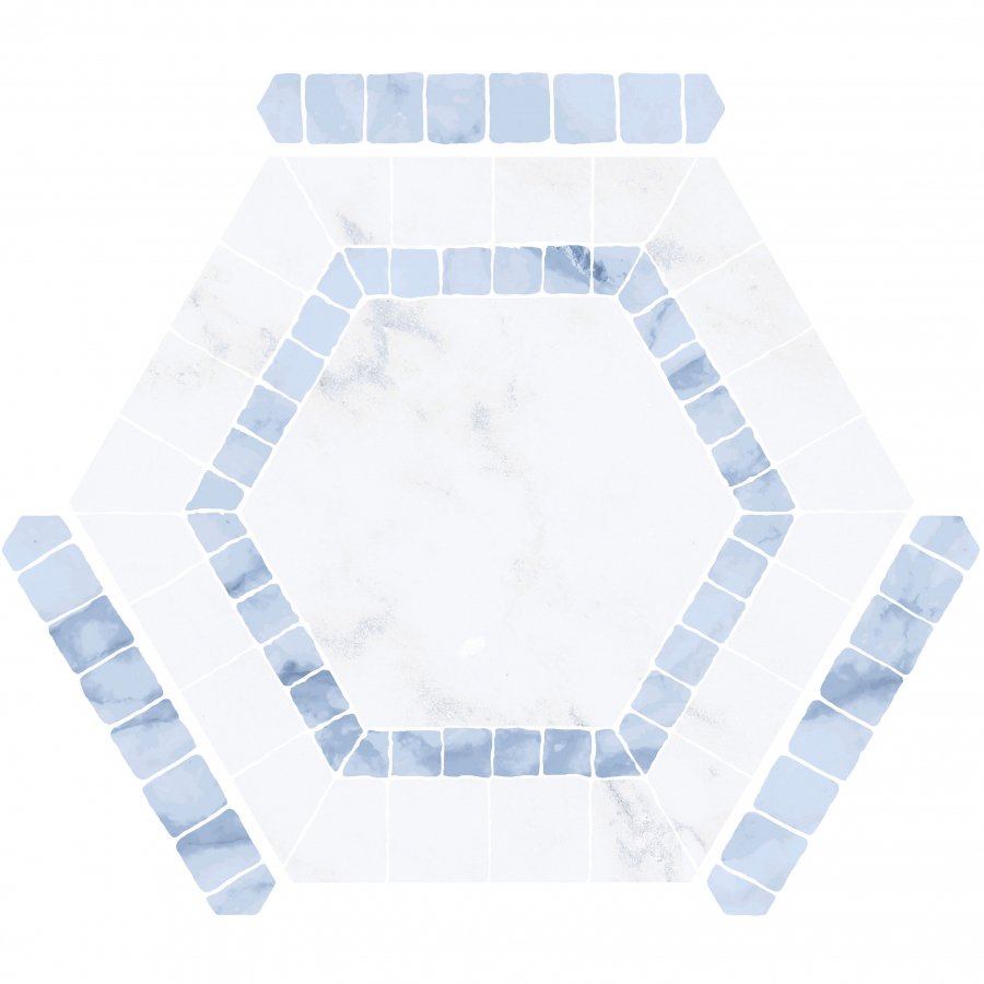 Monopole Avant Hexagon Tegels Ibiza Sky 22 x 25 CM Porselein